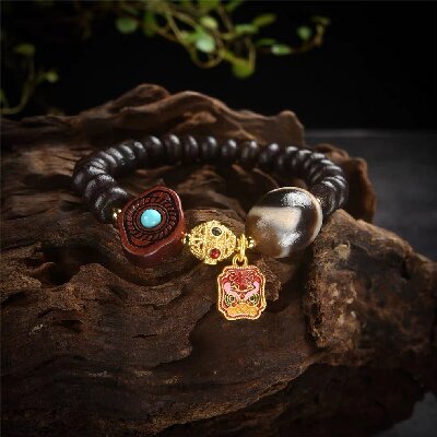 020紫金钵盂景泰虎牙天珠款手串