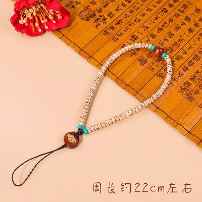 049白玉菩提莲花手机链 手工制作天然菩提子景区寺庙多宝男女手机链