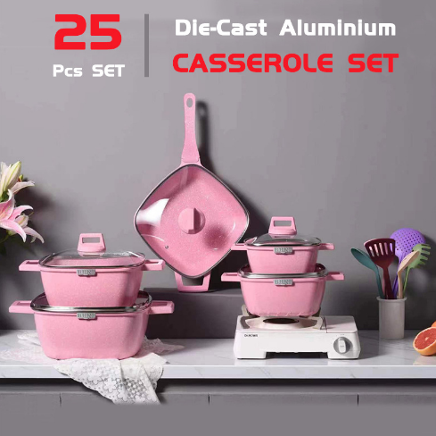 外贸出口铝锅25件套 non-stick cookware25Piece imperial pot
