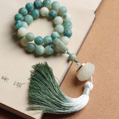 086六字真言白玉菩提根手串女生香炉手持文玩菩提子佛珠男款盘玩念珠