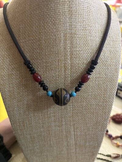 107达洛虎牙天珠锁骨吊坠真男女款原创民族风个性复古小众项链