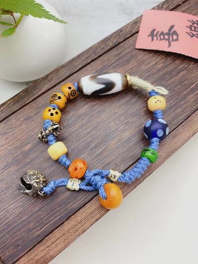 3-003藏式民族风手串原创编织小众精致多宝骆驼骨天珠文艺复古流苏手链