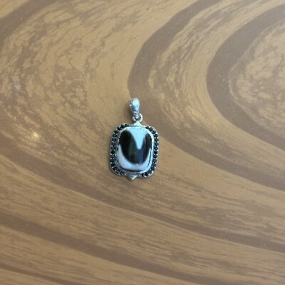 2-027（送银项链）s925银藏式民族风一眼天珠吊坠新款复古高级感民族风藏式虎牙天珠吊坠