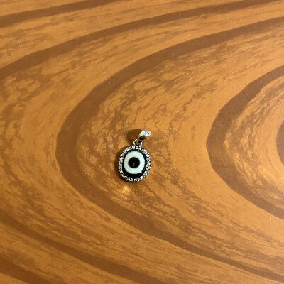 2-028（送银项链）藏式复古西藏饰品银色镶嵌民族断珠一眼吊坠时尚项链