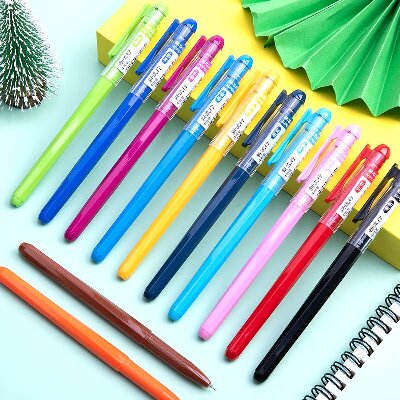 晨光中性笔新流行AGP62403 0.38mm（晶蓝）拔盖全针管普通油墨