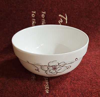 （二级）百款花型随机5寸护边个性创意陶瓷加厚碗饭碗---运输破损自理无售后