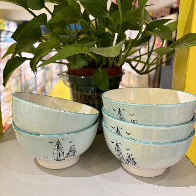 特价一等4.6寸客家谣碗米饭碗小汤碗洋气清新酒店饭馆瓷碗120/件--杨帆启航六A8-1-1