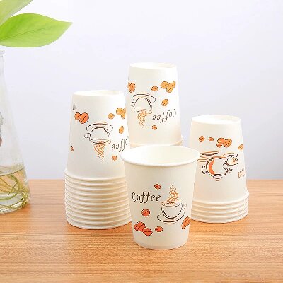 HR-1163一次性纸杯水杯家用加厚商用纸杯100只装八1号ZBJ4-2-3