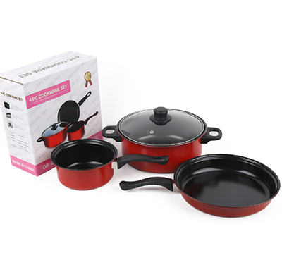 外贸出口 厨具 年年红4件套 奶锅 汤锅 煎锅 4PCS COOKWARE SET