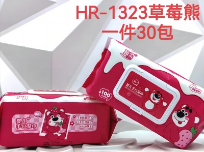HR-1323草莓熊湿巾100抽30包/件六B13-1-1