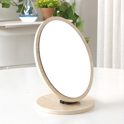 501圆形折叠化妆镜复古木质家用卧室梳妆镜 60盒/箱六A6-3-3