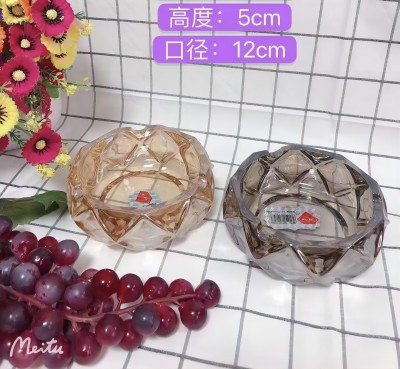 （36/件）咖色BXYG135玻璃烟灰缸办公室家用创意个性水晶烟缸 六B17-4-1