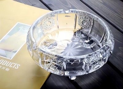 YG15-3（透明）玻璃三足烟灰缸办公室家用中式鼎型水晶烟缸 30个/箱六B9-4-2