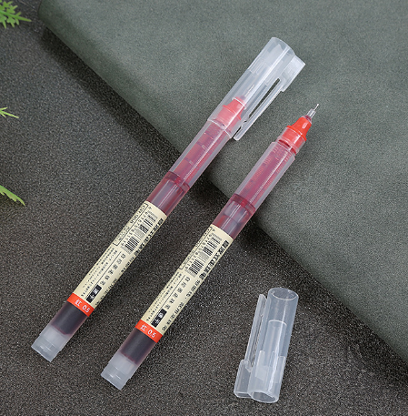 （红色单支）大容量水笔速干直液式走珠笔六A8-1-2