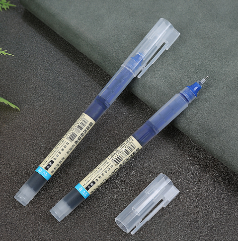 （蓝色单支）大容量水笔速干直液式走珠笔六A8-1-2