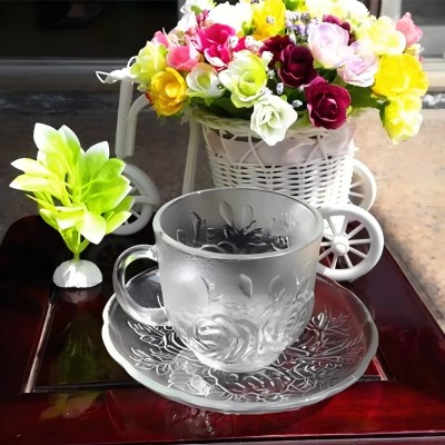 （72/件）BJZB-2402-1时尚玫瑰雕花玻璃杯欧洲花式咖啡杯 六B14-1-1