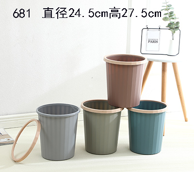 CX-681 塑料压圈垃圾桶家用厨房卫生间大容量无盖加厚80/箱六B5-4-1