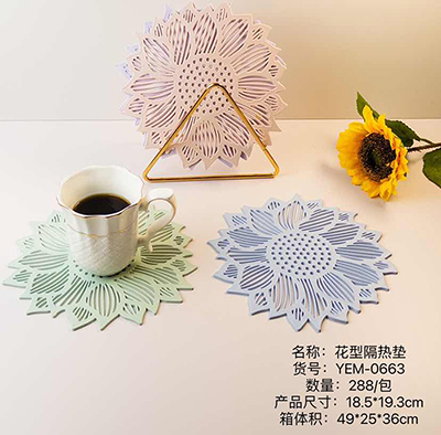 YEM-0663防滑防烫隔热垫pvc软胶杯垫碗垫大小花型卡通易清洗桌垫288/箱六B40-1-2
