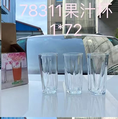 78311果汁杯 玻璃厚实水杯果汁杯柠檬茶杯家用大容量冷饮杯六B23-1-1