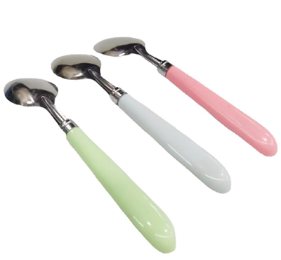（600/件）糖果色3个勺不锈钢勺子学生儿童勺子彩色柄B23-3-3