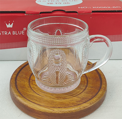 （96/件）K0062-6C维尔斯小把杯家用客厅透明玻璃杯加厚耐热泡茶杯2号ZBJ1-1-1