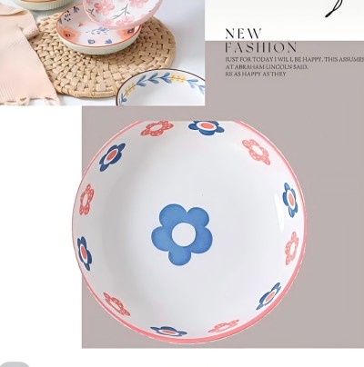（一级）8.3寸全彩中式复古家用陶瓷盘子圆盘菜盘-花儿朵朵 60/件六A8-1-1