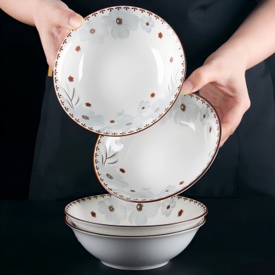 60/件（优级）7寸斗碗陶瓷碗家用餐具汤碗面碗-欣雅名苑六B9-2-1
