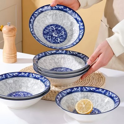 60/件（优级）7寸斗碗陶瓷碗家用餐具汤碗面碗-003六B9-2-1