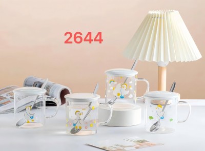 （60/件）YH-2644卡通小鸭子高硼硅玻璃杯+陶瓷盖六B44-3-1