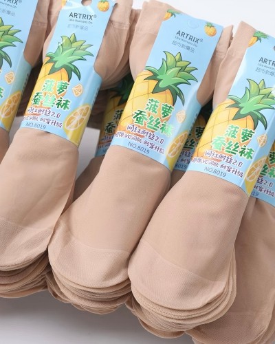 菠萝袜钢丝袜耐穿防勾丝女袜丝袜短袜透气薄款八B33-3-3
