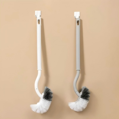 1215弯头卫生刷塑料马桶刷洗厕所用品长柄厕所长把硬毛刷 200/箱六B15-1-2