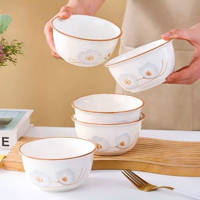 （特价）4.5寸甜心饭碗陶瓷碗家用米饭碗-岁月静好 120/件六A8-3-1