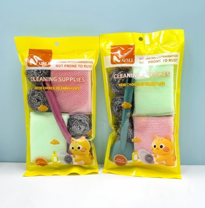 QMJ-2688两片菱角片+四个钢丝球+一把刷子清洁组合 150/件