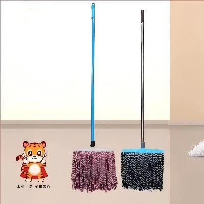拖把家用瓷砖地棉线吸水性能强卫生间客厅水拖墩布塑料头款拖布八一号ZBJ1-1-1
