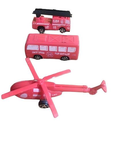 DYB-188儿童仿真 滑行玩具车救火消防模型玩具套装3只装（袋装）