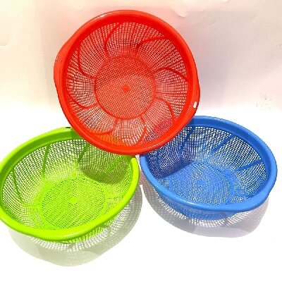 26双耳多功能沥水篮 家用圆形镂空沥水篮 厨房洗菜篮淘米箩塑料沥水篮