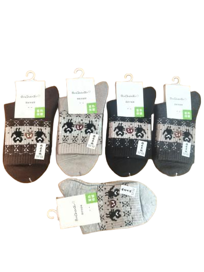 19号爆款秋冬加绒加厚羊绒女袜中筒复古羊毛袜防寒保暖加绒加厚袜子八B30-4-2