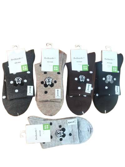 19号爆款秋冬加绒加厚羊绒女袜中筒复古羊毛袜防寒保暖加绒加厚袜子八B30-4-2