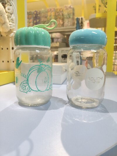 300ml新款创意蘑菇杯便携带卡通迷你随身玻璃杯随机混发八B23-1-1