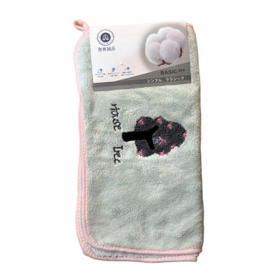 （日式品牌)067珊瑚绒绣松林毛巾纯棉吸水洗脸柔软速干不掉毛洗澡家用不起球 不掉色