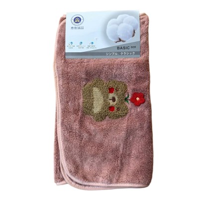 （日式品牌)069珊瑚绒红花熊毛巾纯棉吸水洗脸柔软速干不掉毛洗澡家用不起球 不掉色