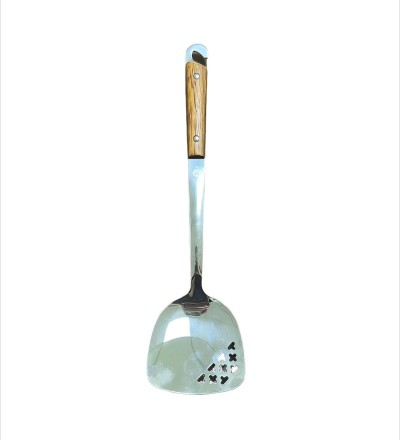 （日式品牌）不锈钢挂式木柄隔油铲家用厨具加厚炒菜铲子