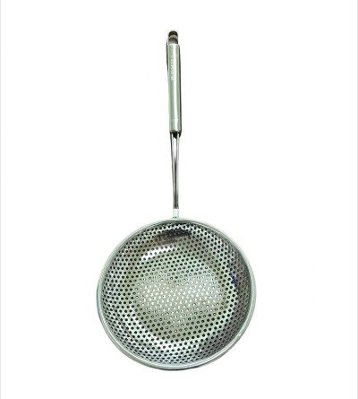 （日式品牌）不锈钢方柄漏勺018升级加厚不锈钢漏勺捞面条必备厨房大号过滤网加厚家用厨房油炸漏网