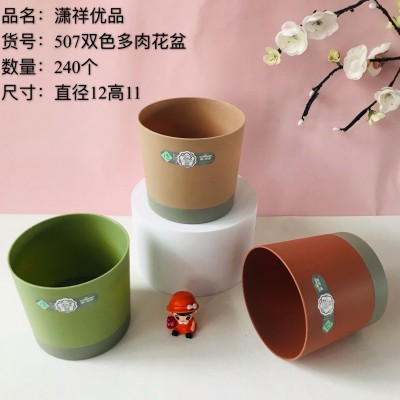 507双色多肉花盆塑料花盆家用客厅高档花卉绿植盆专用阳台盆栽批发240/件