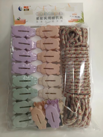 810-18多彩实用晾衣架+粗绳 44/件
