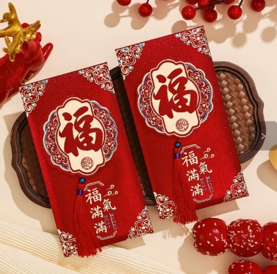 （2支装）立体流苏千元红包袋 600/件