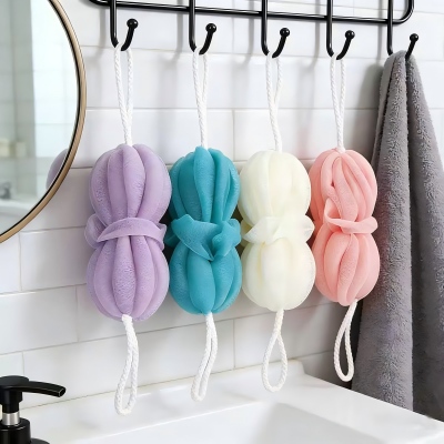 可拉伸沐浴球搓澡巾洗澡拉背一体式搓背巾花球浴球八B38-2-3