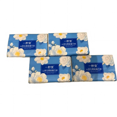 YMB-0418纯木浆原料纸巾干湿两用四边印花抽纸 160/件