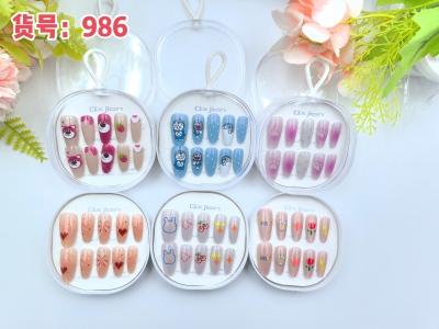 986穿戴甲指甲贴秋冬氛围立体美甲贴手工穿戴甲 600/件