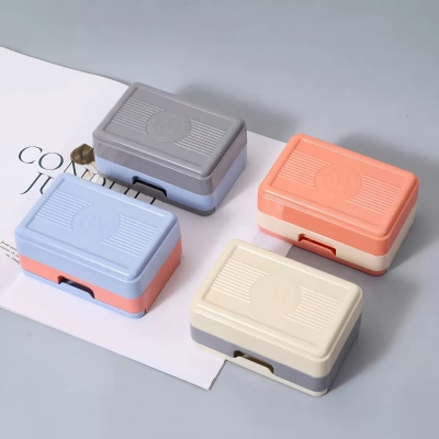 6860-（4个装）双层抽屉式沥水浴室卫生间肥皂盒 60/箱